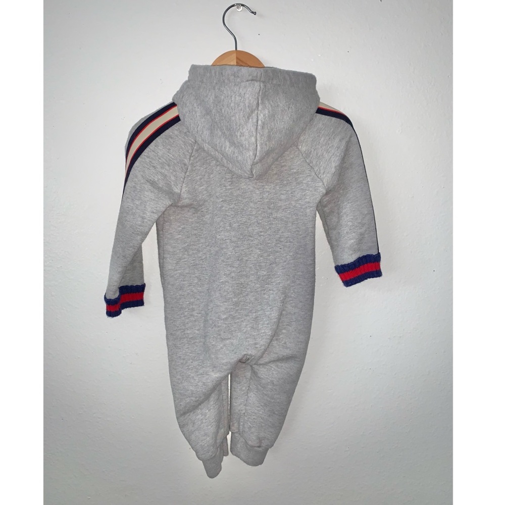 GUCCI BABY GREY HOODIE SLEEPSUIT - Picture 4 of 7